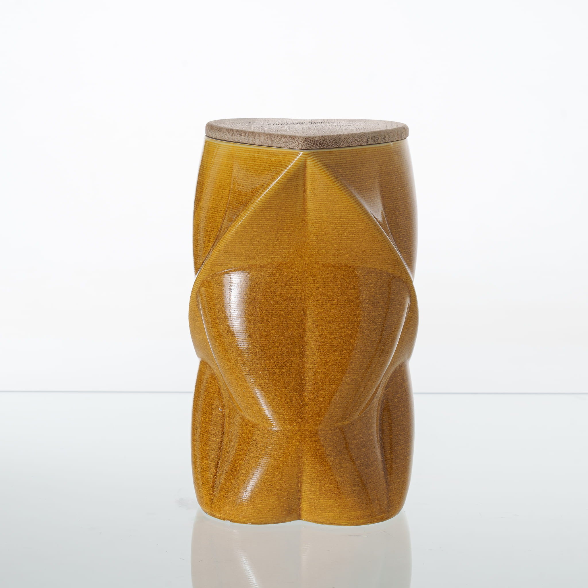 Pulvis Art Urns Adult Size Urn Cremation Urn "Nexus" - 3D Printed Ceramic Urn | Amber Yellow | Large