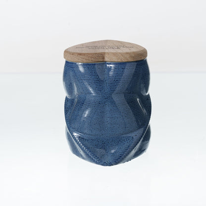 Pulvis Art Urns - Small Size Urn -Cremation Urn "Nexus" - 3D Printed Ceramic Urn | Blue Melange | Keepsake