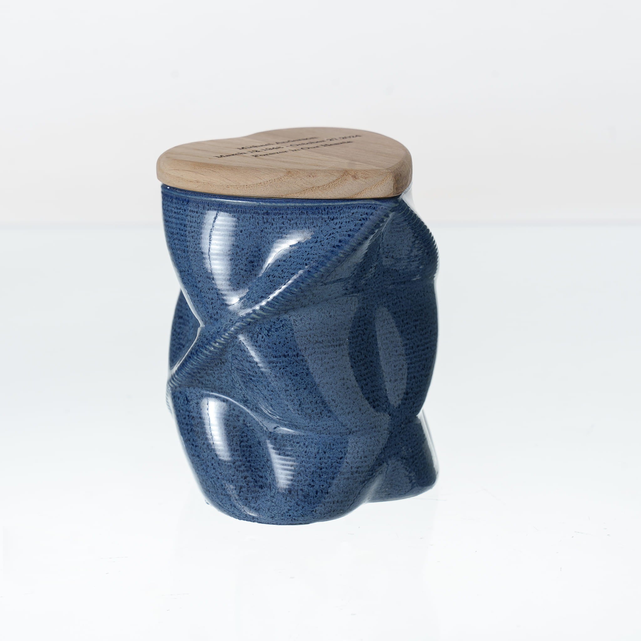 Pulvis Art Urns - Small Size Urn -Cremation Urn "Nexus" - 3D Printed Ceramic Urn | Blue Melange | Keepsake