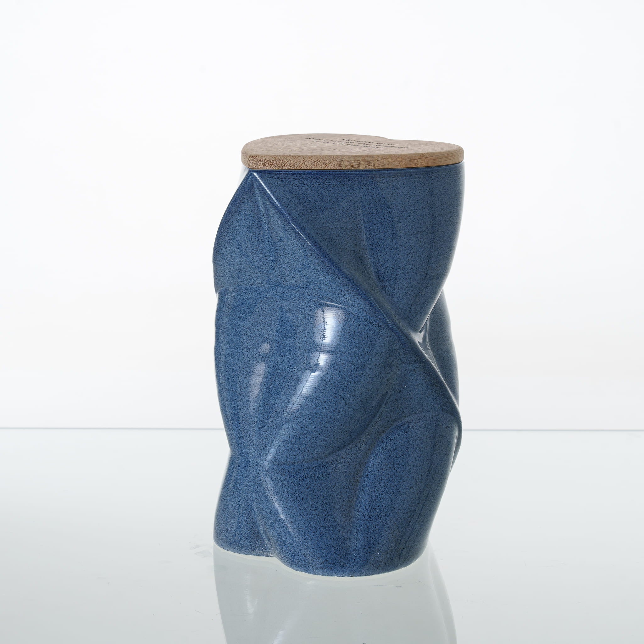 Pulvis Art Urns Adult Size Urn Cremation Urn "Nexus" - 3D Printed Ceramic Urn | Blue Melange | Large