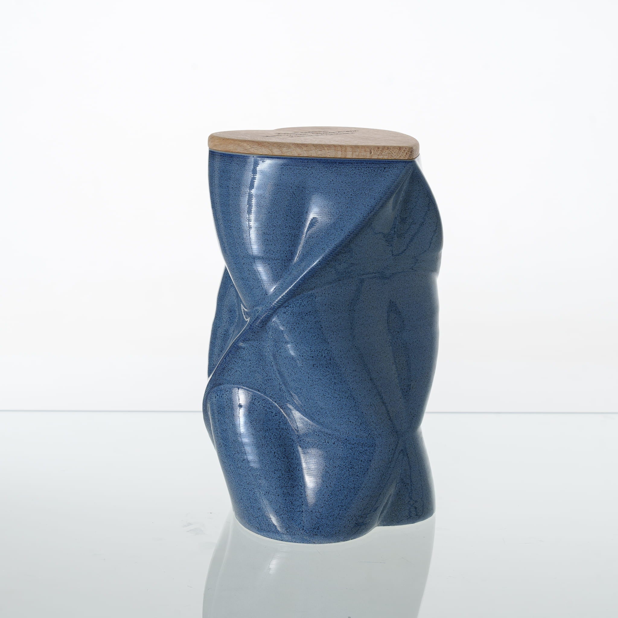 Pulvis Art Urns Adult Size Urn Cremation Urn "Nexus" - 3D Printed Ceramic Urn | Blue Melange | Large