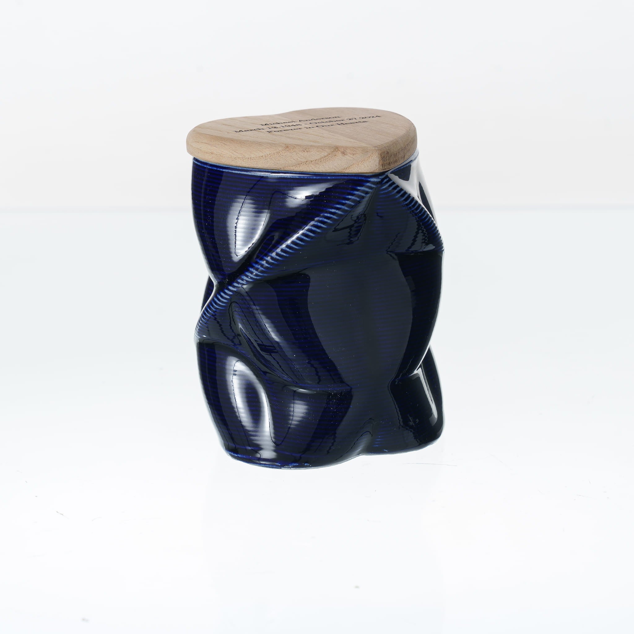 Pulvis Art Urns Adult Size Urn Pulvis Art Urns - Small Size Urn -Cremation Urn "Nexus" - 3D Printed Ceramic Urn | Cobalt Metalic | Keepsake