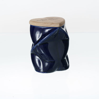 Pulvis Art Urns Adult Size Urn Pulvis Art Urns - Small Size Urn -Cremation Urn "Nexus" - 3D Printed Ceramic Urn | Cobalt Metalic | Keepsake