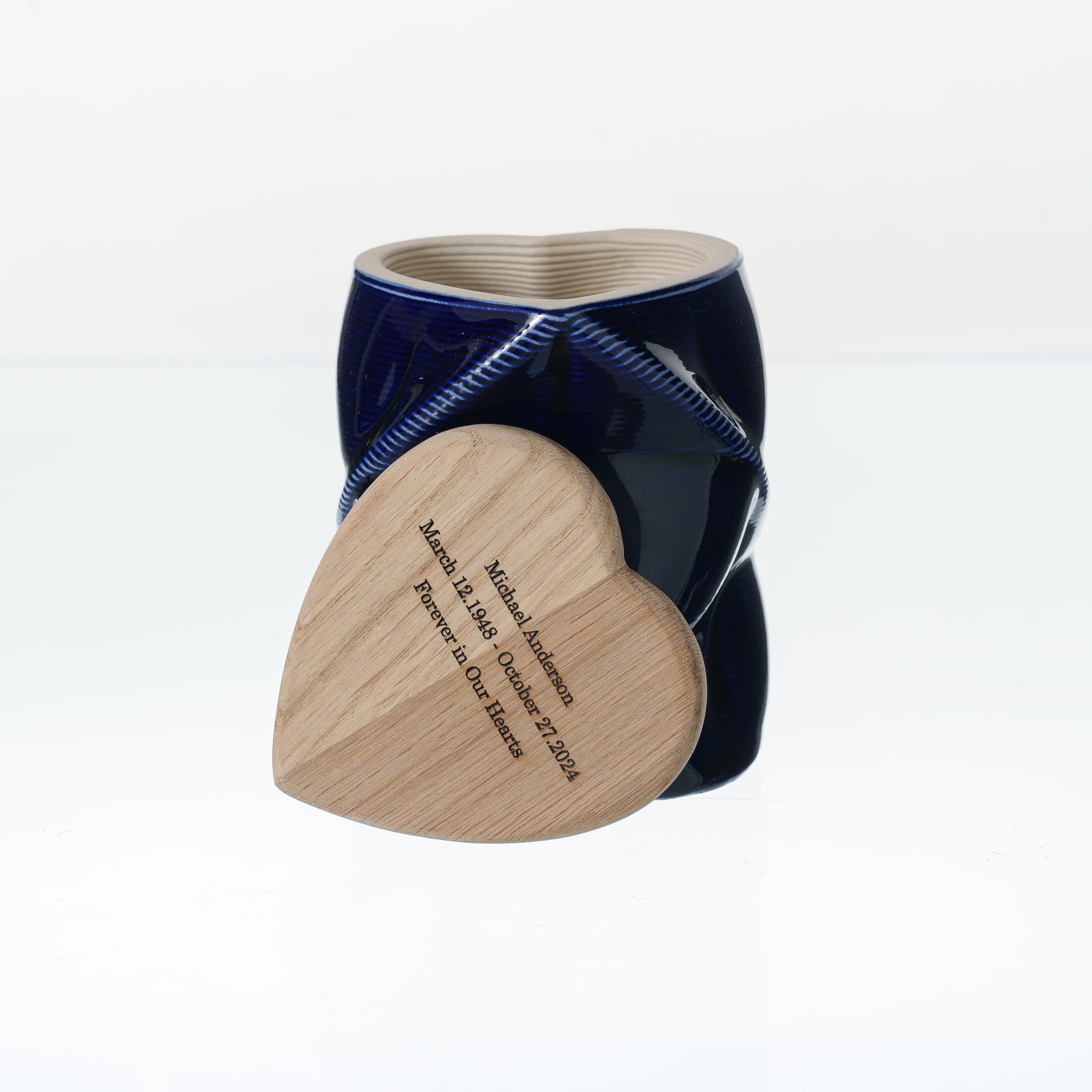 Pulvis Art Urns - Small Size Urn -Cremation Urn "Nexus" - 3D Printed Ceramic Urn | Cobalt Metalic | Keepsake