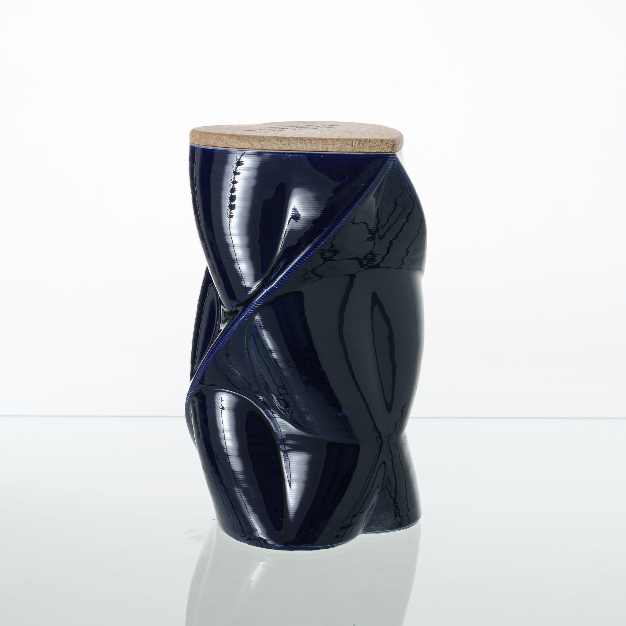 Pulvis Art Urns Adult Size Urn Cremation Urn "Nexus" - 3D Printed Ceramic Urn | Cobalt Metalic | Large