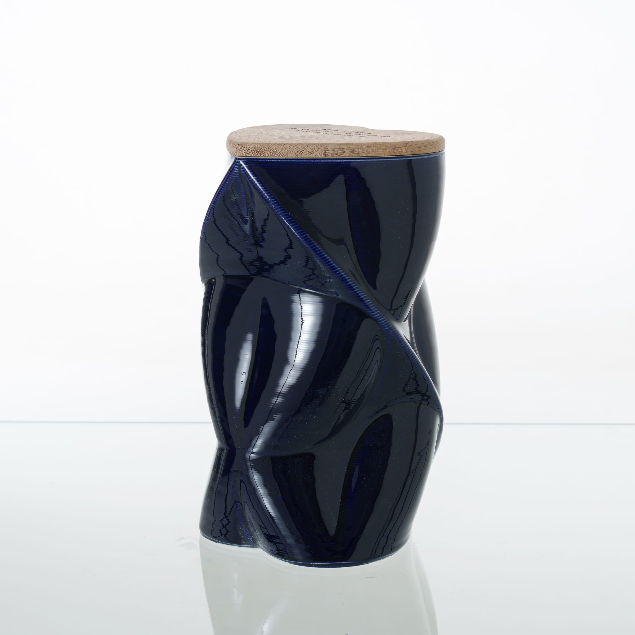 Pulvis Art Urns Adult Size Urn Cremation Urn "Nexus" - 3D Printed Ceramic Urn | Cobalt Metalic | Large