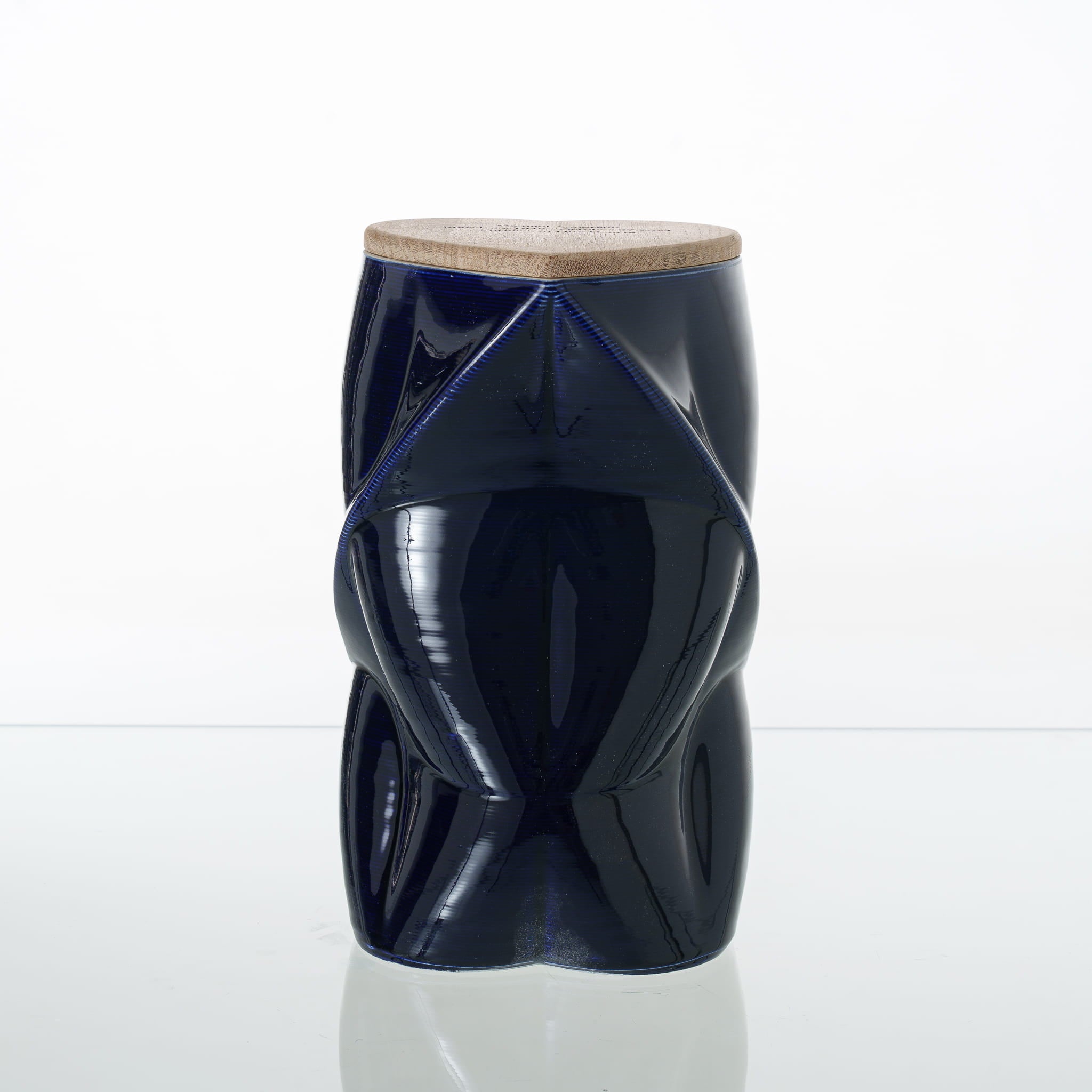Pulvis Art Urns Adult Size Urn Cremation Urn "Nexus" - 3D Printed Ceramic Urn | Cobalt Metalic | Large