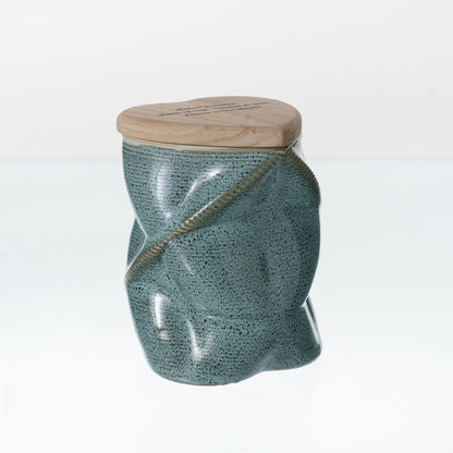 Pulvis Art Urns - Small Size Urn -Cremation Urn "Nexus" - 3D Printed Ceramic Urn | Oily Green | Keepsake