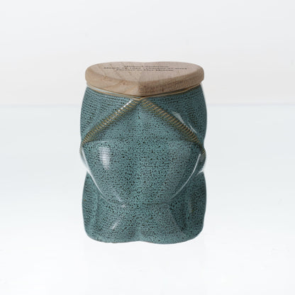 Pulvis Art Urns - Small Size Urn -Cremation Urn "Nexus" - 3D Printed Ceramic Urn | Oily Green | Keepsake