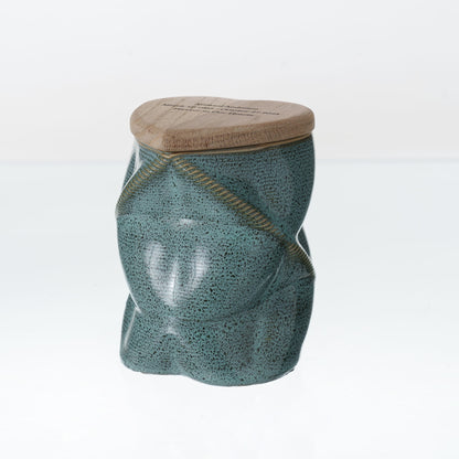 Pulvis Art Urns - Small Size Urn -Cremation Urn "Nexus" - 3D Printed Ceramic Urn | Oily Green | Keepsake