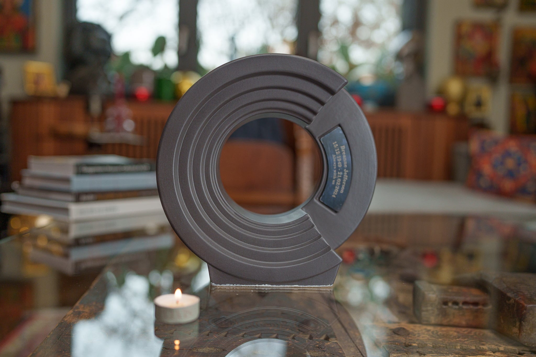 Pulvis Art Urns Adult Size Urn Cremation Urn "Solace" - Adult Memorial Urn | Gray Matte | Ceramic