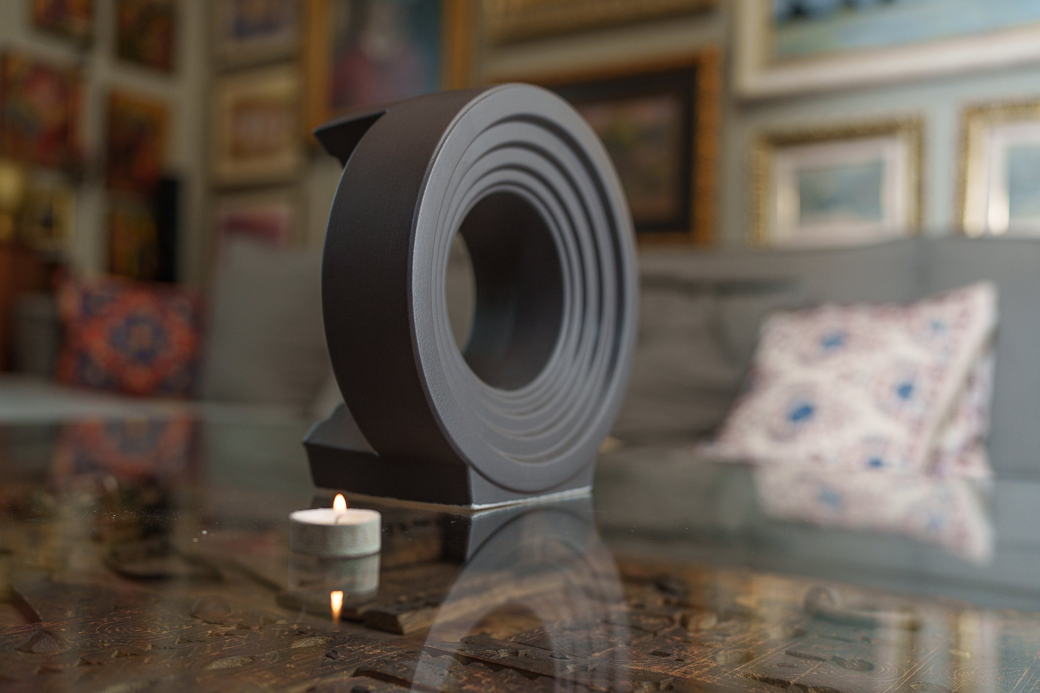 Pulvis Art Urns Adult Size Urn Cremation Urn "Solace" - Adult Memorial Urn | Gray Matte | Ceramic