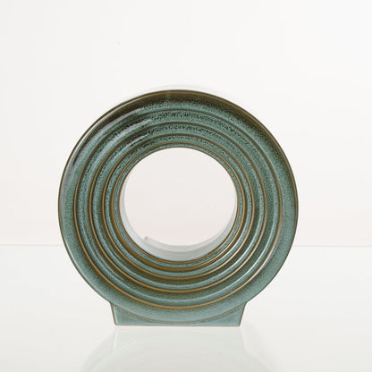 Pulvis Art Urns Adult Size Urn Cremation Urn "Solace" - Adult Memorial Urn | Oily Green Melange | Ceramic