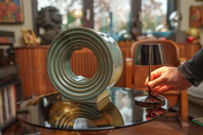 Pulvis Art Urns Adult Size Urn Cremation Urn "Solace" - Adult Memorial Urn | Oily Green Melange | Ceramic