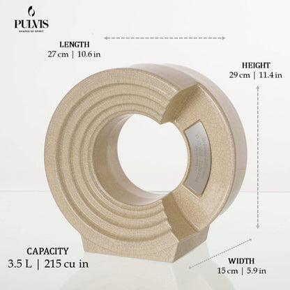 Pulvis Art Urns Adult Size Urn Cremation Urn "Solace" - Adult Memorial Urn | Oily Green Melange | Ceramic