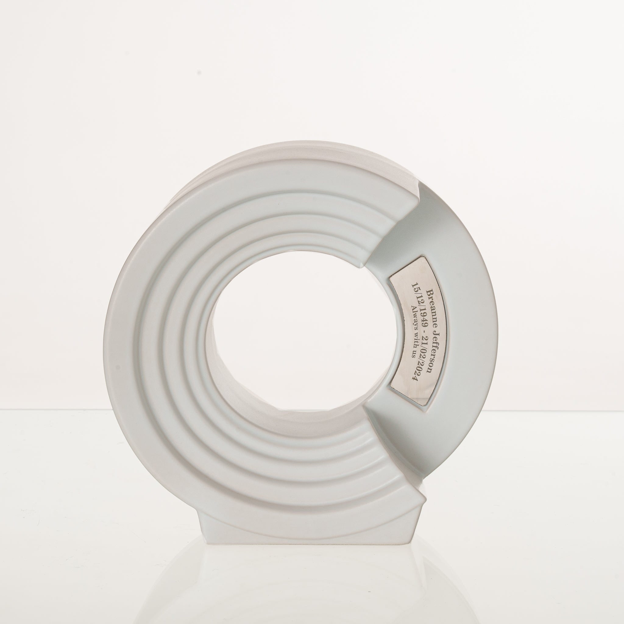 Pulvis Art Urns Adult Size Urn Cremation Urn "Solace" - Adult Memorial Urn | White Matte | Ceramic