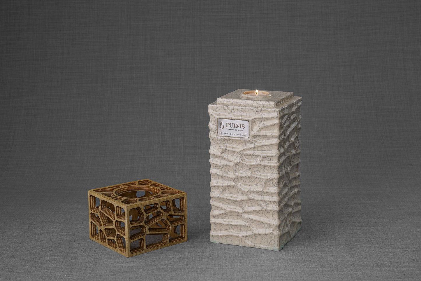 "Everlasting Flame" Cremation Urn for Ashes - Craquelure | Ceramic Urn
