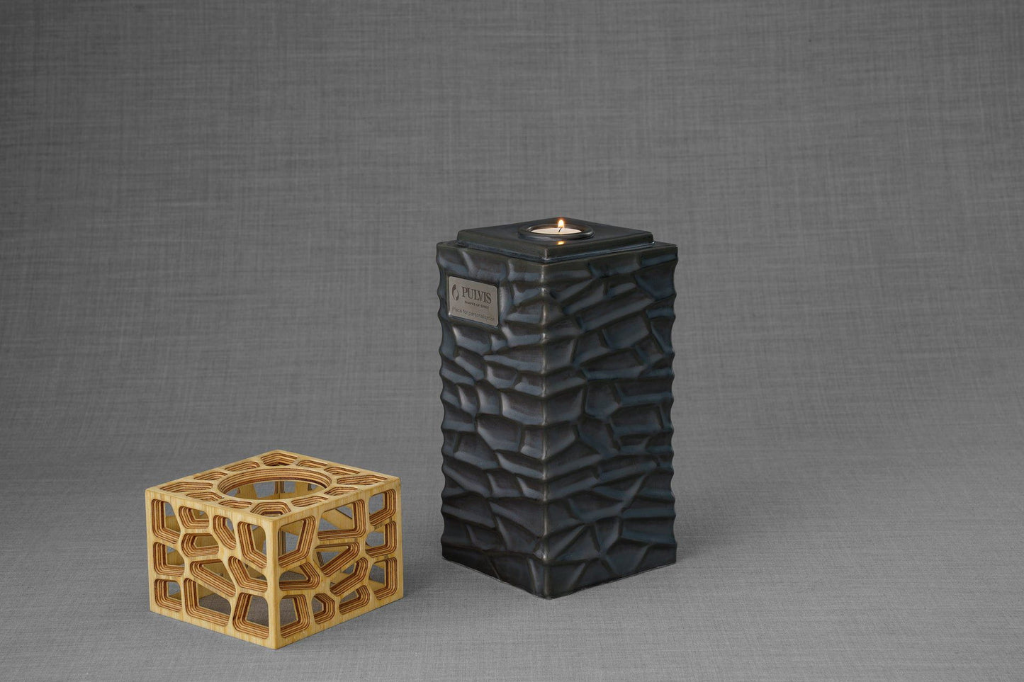 "Everlasting Flame" Cremation Urn for Ashes - Dark Matte | Ceramic Urn