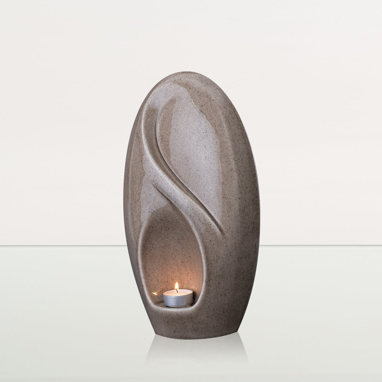 Eternity Handmade Cremation Urn for Ashes - Large | Beige Grey | Ceramic Urn - Pulvis Art Urns