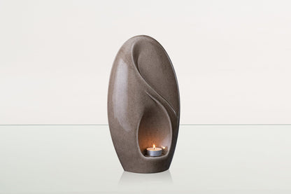Eternity Handmade Cremation Urn for Ashes - Large | Beige Grey | Ceramic Urn - Pulvis Art Urns
