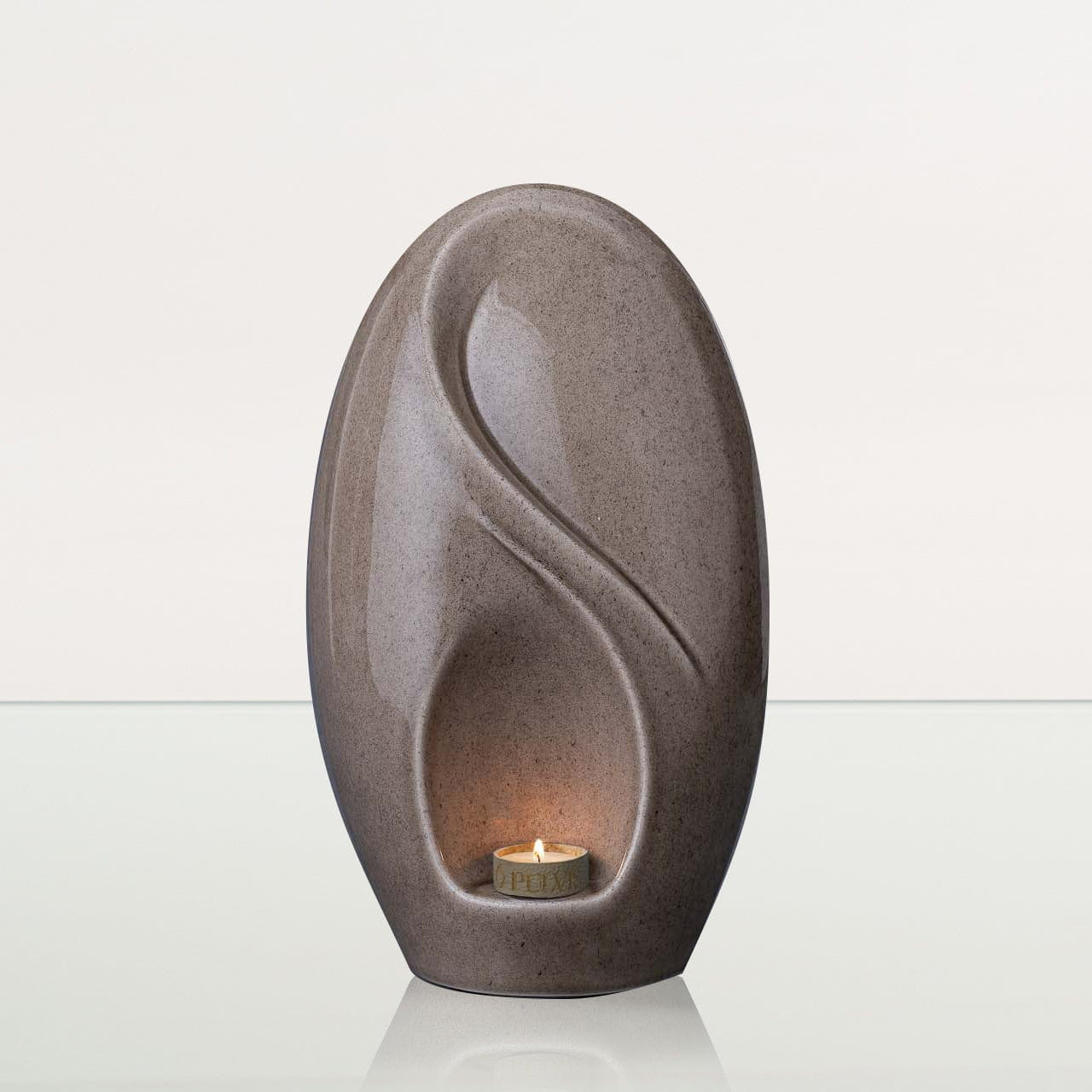 Eternity Handmade Cremation Urn for Ashes - Large | Beige Grey | Ceramic Urn - Pulvis Art Urns