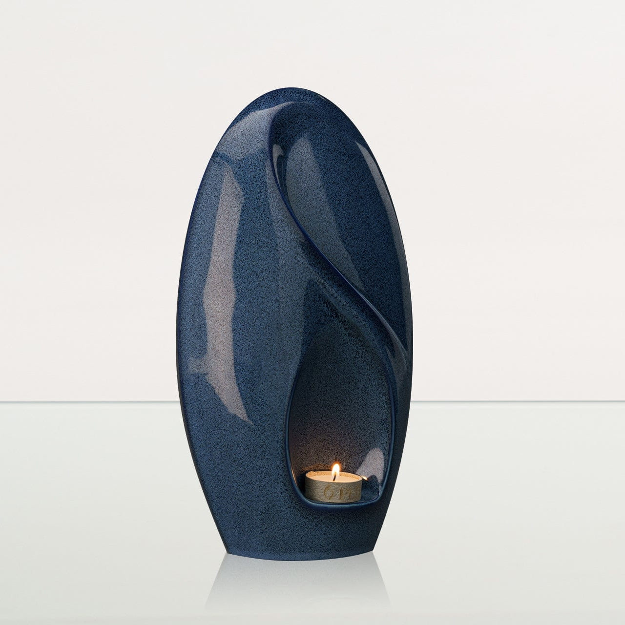 Eternity Handmade Cremation Urn for Ashes - Large | Blue Melange | Ceramic Urn - Pulvis Art Urns