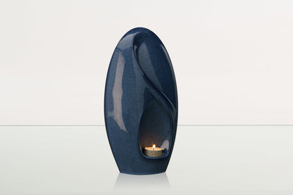 Eternity Handmade Cremation Urn for Ashes - Large | Blue Melange | Ceramic Urn - Pulvis Art Urns