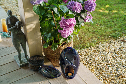 Eternity Handmade Cremation Urn for Ashes - Large Urn | Cobalt Metallic | Ceramic - Pulvis Art Urns