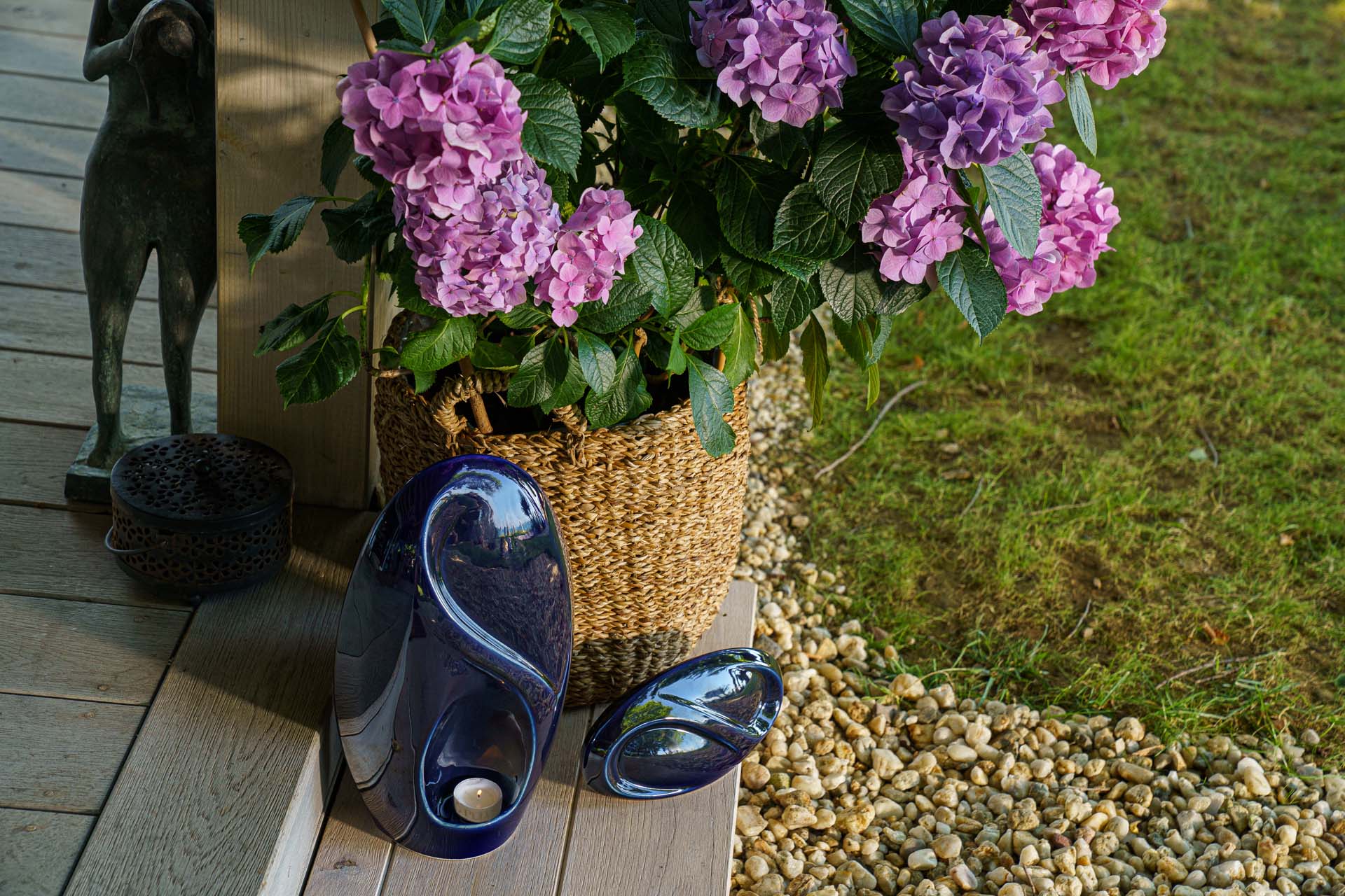 Eternity Handmade Cremation Urn for Ashes - Large Urn | Cobalt Metallic | Ceramic - Pulvis Art Urns