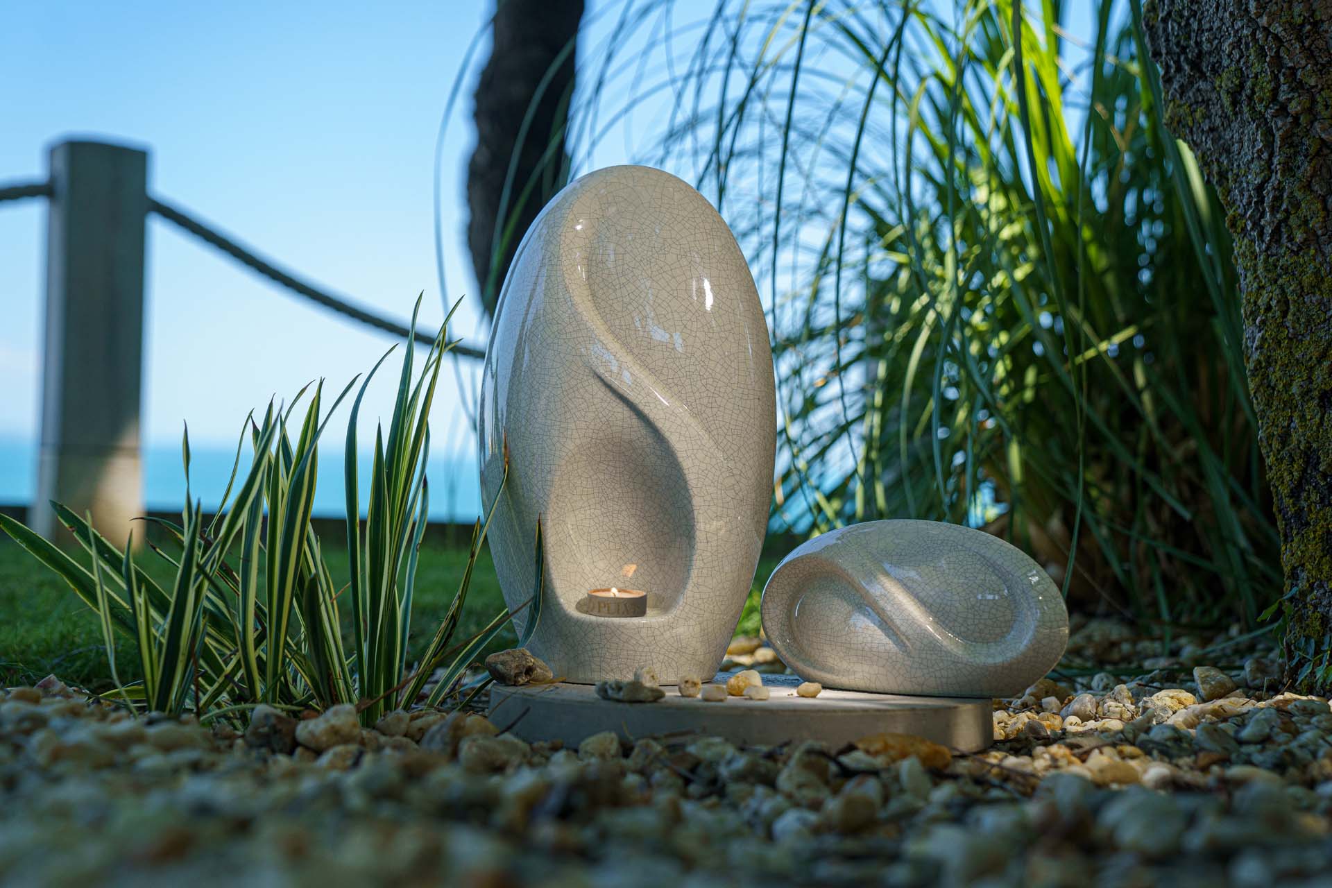 Eternity Handmade Cremation Urn for Ashes - Large | Craquelure | Ceramic Urn - Pulvis Art Urns