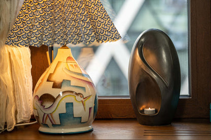 Eternity Handmade Cremation Urn for Ashes - Large | Dark Matte | Ceramic Urn - Pulvis Art Urns