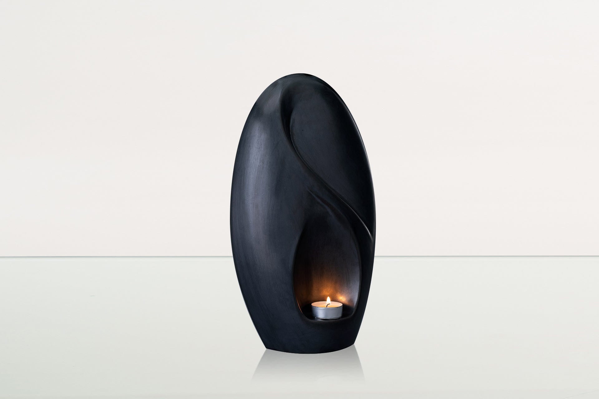 Eternity Handmade Cremation Urn for Ashes - Large | Dark Matte | Ceramic Urn - Pulvis Art Urns