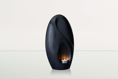Eternity Handmade Cremation Urn for Ashes - Large | Dark Matte | Ceramic Urn - Pulvis Art Urns