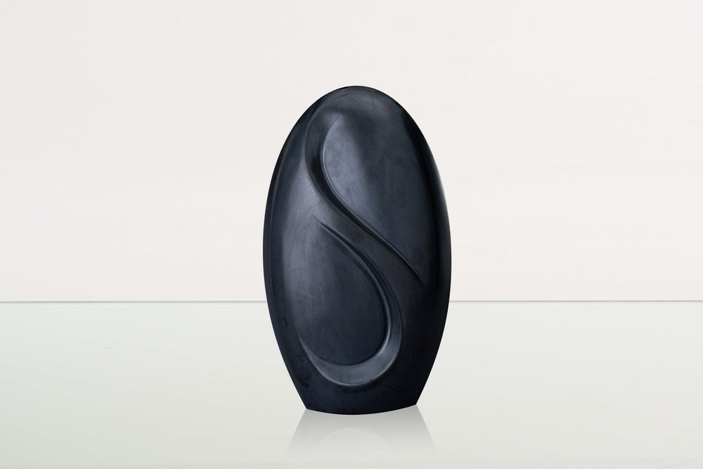 Pulvis Art Urns Adult Size Urn Eternity Handmade Cremation Urn for Ashes - Large | Dark Matte | Ceramic Urn