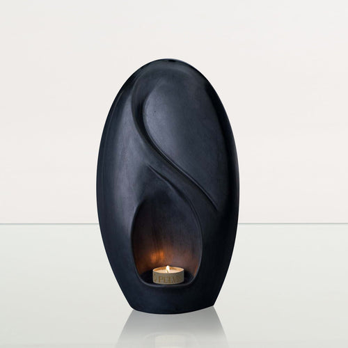 Eternity Handmade Cremation Urn for Ashes - Large | Dark Matte | Ceramic Urn - Pulvis Art Urns