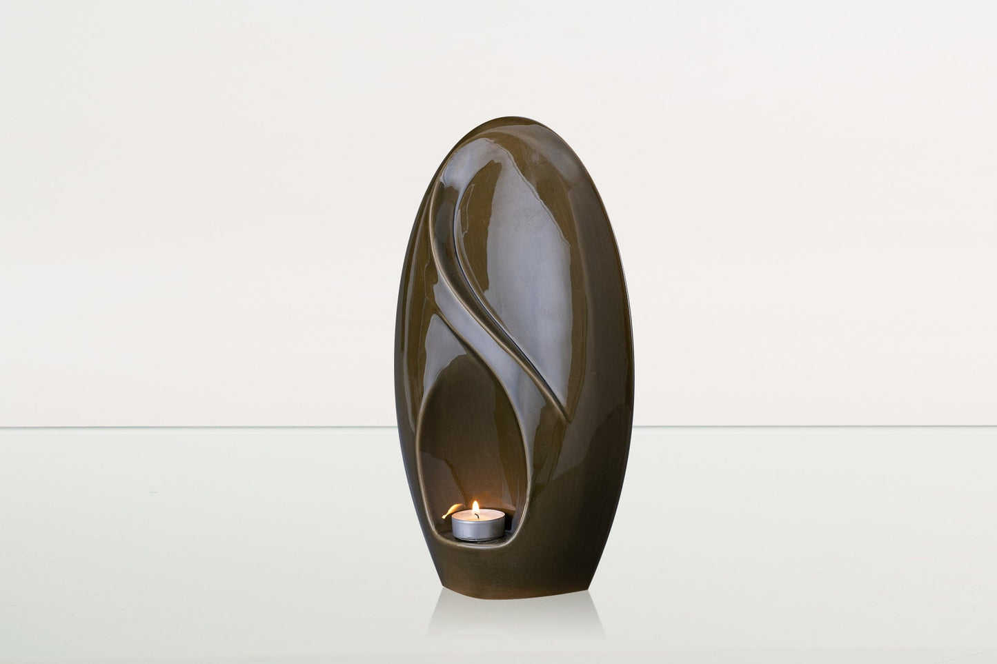 
                  
                    Pulvis Art Urns Adult Size Urn Eternity Handmade Cremation Urn for Ashes - Large | Oily Green | Ceramic Urn
                  
                