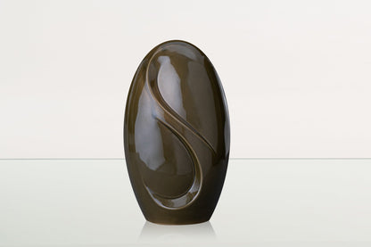 Eternity Handmade Cremation Urn for Ashes - Large | Oily Green | Ceramic Urn - Pulvis Art Urns