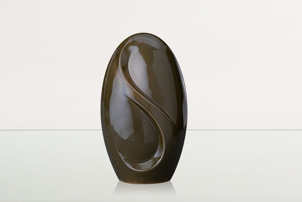 
                  
                    Pulvis Art Urns Adult Size Urn Eternity Handmade Cremation Urn for Ashes - Large | Oily Green | Ceramic Urn
                  
                