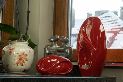 Eternity Handmade Cremation Urn for Ashes - Large | Red | Ceramic Urn - Pulvis Art Urns