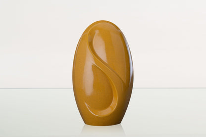 Eternity Handmade Cremation Urn for Ashes - Large Urn | Amber Yellow | Ceramic - Pulvis Art Urns