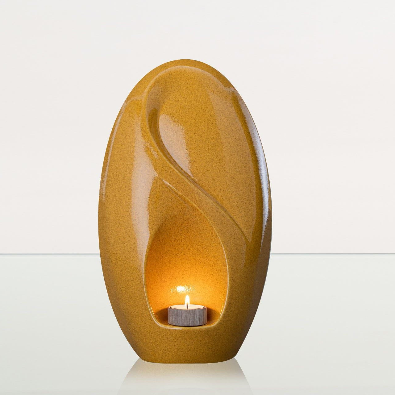 Eternity Handmade Cremation Urn for Ashes - Large Urn | Amber Yellow | Ceramic - Pulvis Art Urns