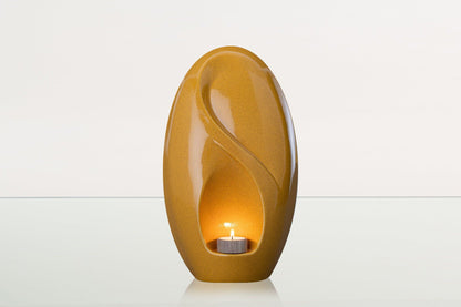 Eternity Handmade Cremation Urn for Ashes - Large Urn | Amber Yellow | Ceramic - Pulvis Art Urns
