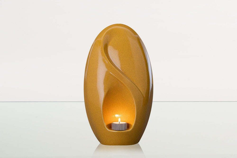 
                  
                    Pulvis Art Urns Adult Size Urn Eternity Handmade Cremation Urn for Ashes - Large Urn | Amber Yellow | Ceramic
                  
                