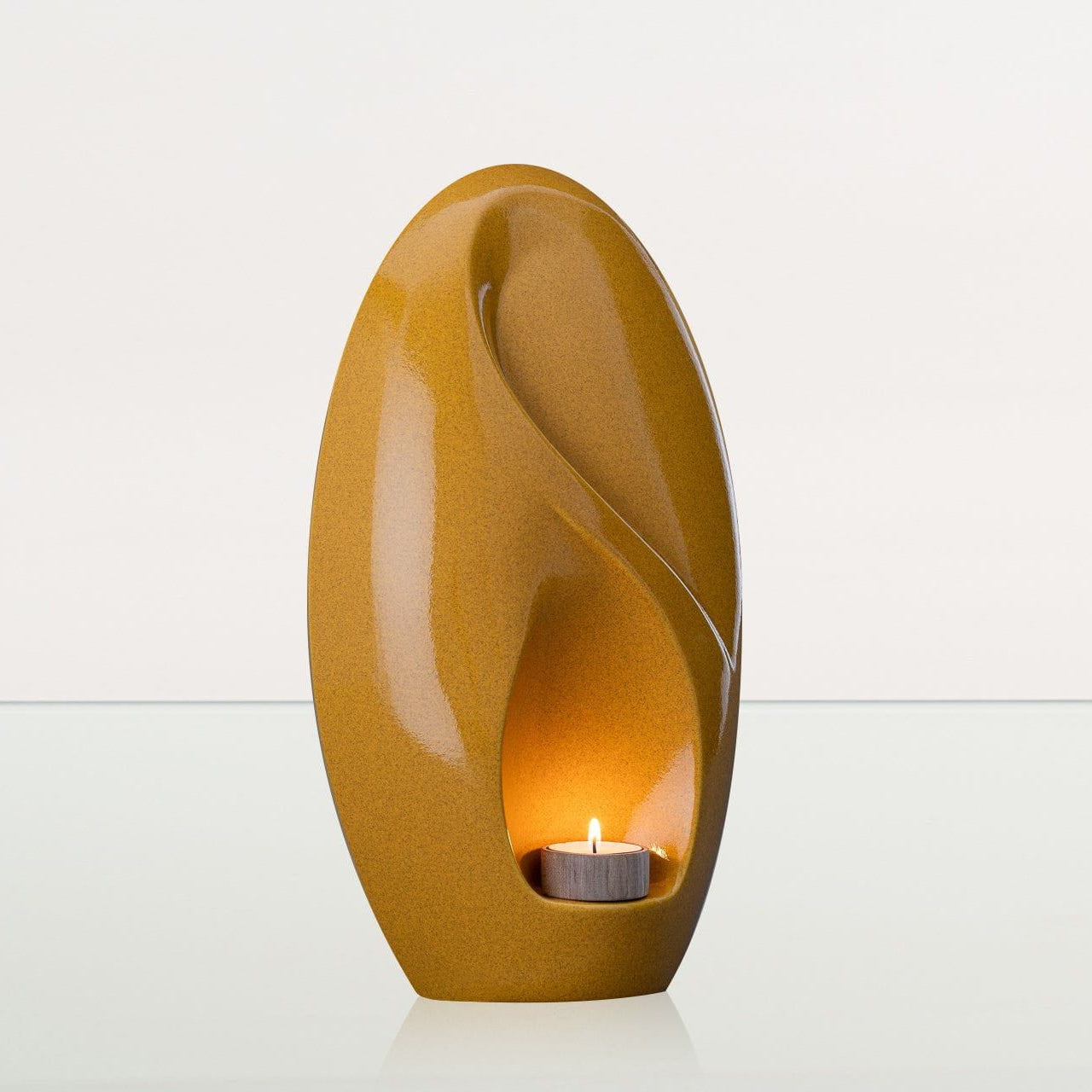 Eternity Handmade Cremation Urn for Ashes - Large Urn | Amber Yellow | Ceramic - Pulvis Art Urns