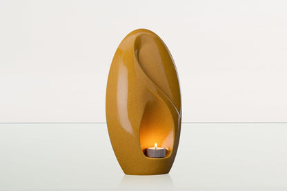 Eternity Handmade Cremation Urn for Ashes - Large Urn | Amber Yellow | Ceramic - Pulvis Art Urns