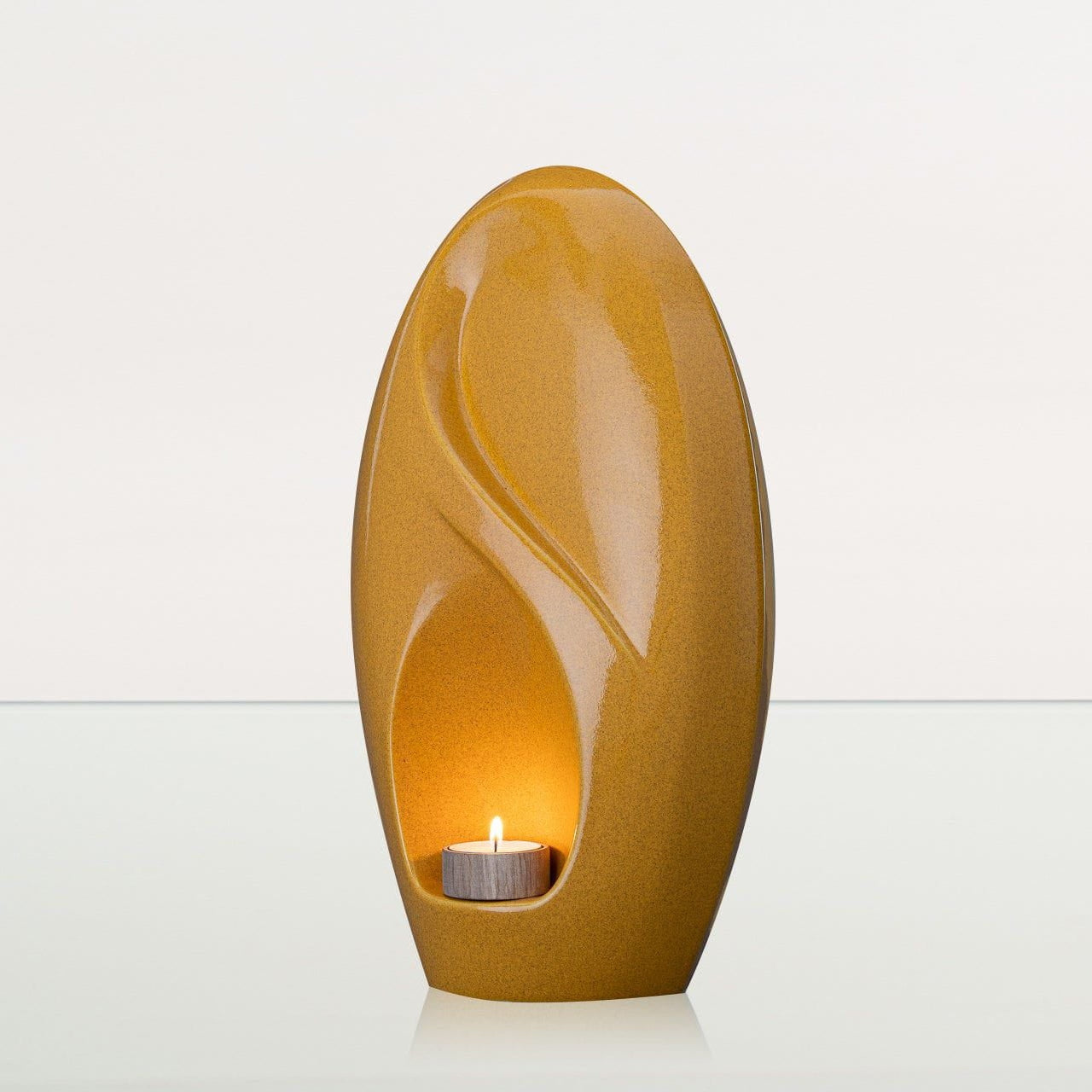 Eternity Handmade Cremation Urn for Ashes - Large Urn | Amber Yellow | Ceramic - Pulvis Art Urns