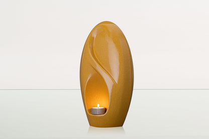 Eternity Handmade Cremation Urn for Ashes - Large Urn | Amber Yellow | Ceramic - Pulvis Art Urns