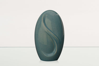 Eternity Handmade Cremation Urn for Ashes - Large Urn | Blue Craquelure - Pulvis Art Urns