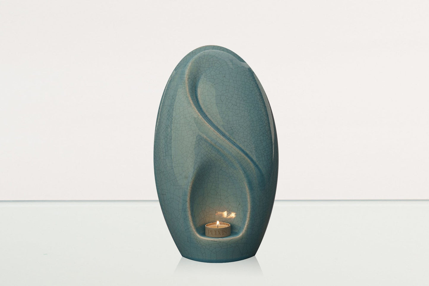 
                  
                    Pulvis Art Urns Adult Size Urn Eternity Handmade Cremation Urn for Ashes - Large Urn | Blue Craquelure
                  
                