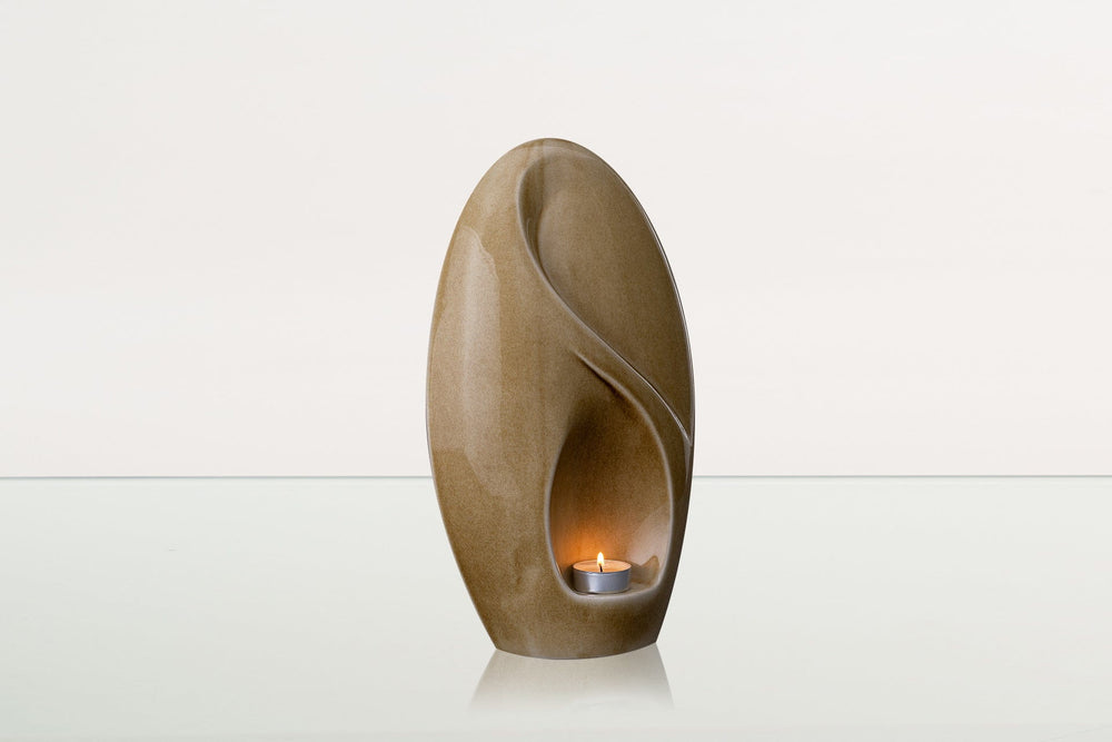 
                  
                    Pulvis Art Urns Adult Size Urn Eternity Handmade Cremation Urn for Ashes - Large Urn | Dark Sand | Ceramic
                  
                